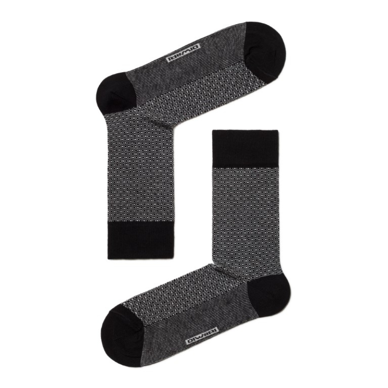 Heren sok rondjes grijs/zwart